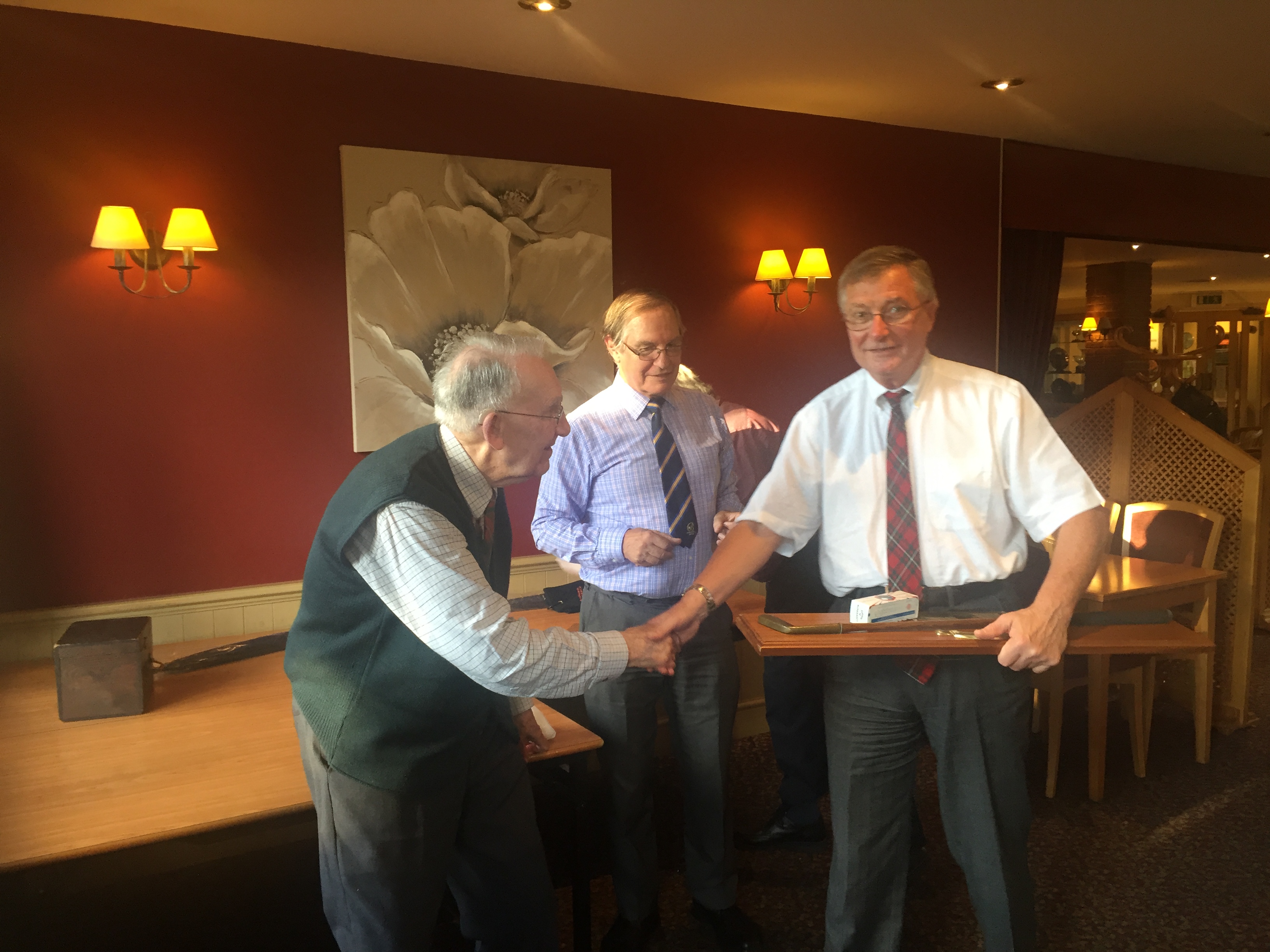 Rev. David Black receiving the Patrcik Figgis Putter at Bromsgrove Golf Club