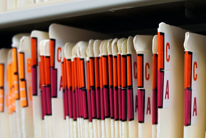 Files on a shelf